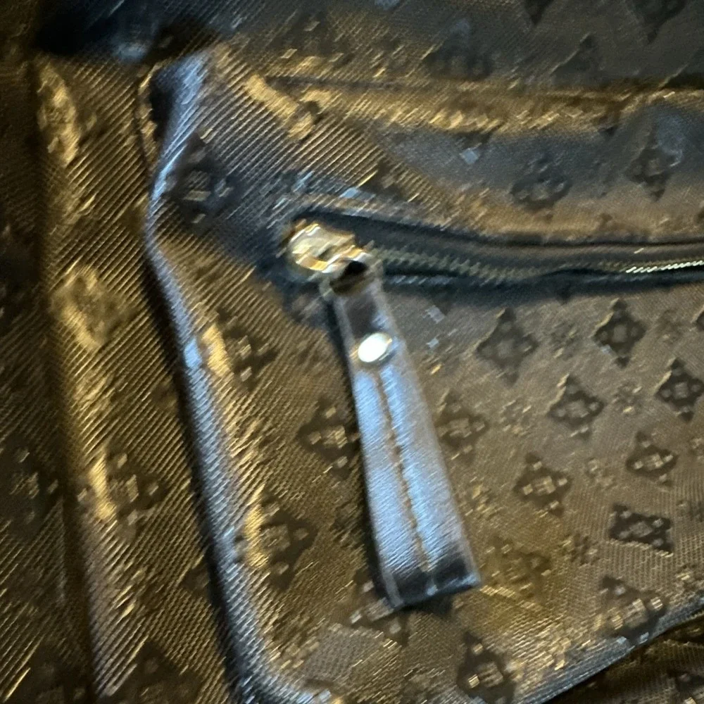 Fabulous Black Monogram Backpack Zip Closure Adjustable Straps Pockets Tag
